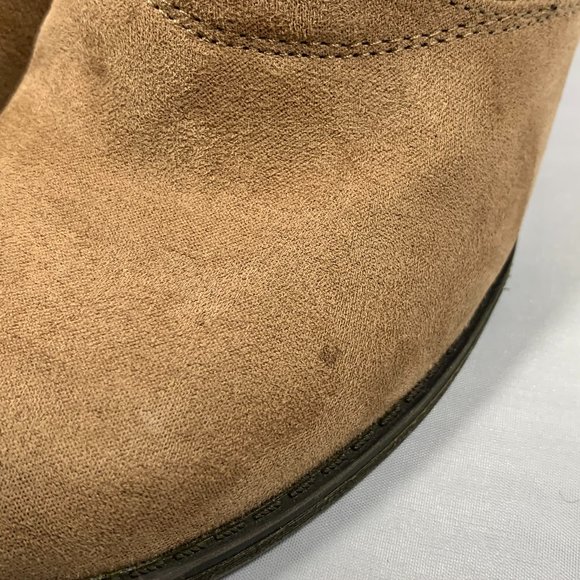 David Aaron Tan Suede Wedge Ankle Boots Size 6.5 - Picture 9 of 11